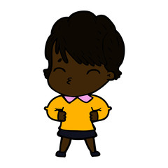 cartoon woman thinking