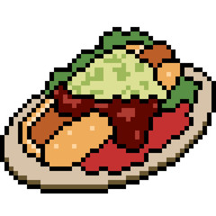 vector pixel art hot dog food