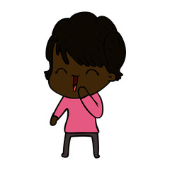 cartoon laughing woman