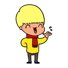 happy cartoon boy