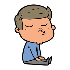 cartoon model guy pouting