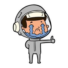cartoon crying astronaut