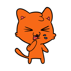 cartoon cat hissing