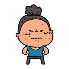 cartoon annoyed old lady