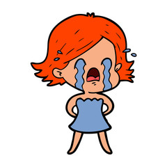 cartoon woman crying