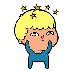 cartoon amazed boy