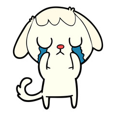 cute cartoon dog crying