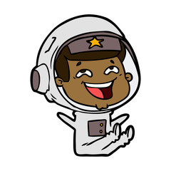 Obraz premium cartoon laughing astronaut