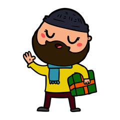 cartoon man with beard