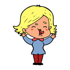 cartoon girl pulling face