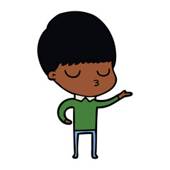 cartoon calm boy
