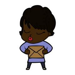 cartoon woman with eyes shut