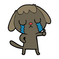 cute cartoon dog crying