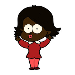 cartoon girl pouting