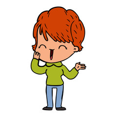 cartoon laughing woman