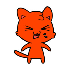 cartoon cat hissing