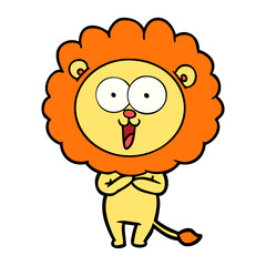 happy cartoon lion