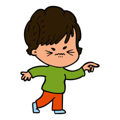 cartoon frustrated woman