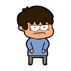 annoyed cartoon boy