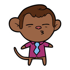 cartoon suspicious monkey