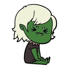 annoyed cartoon vampire girl
