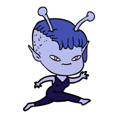 cute cartoon alien girl