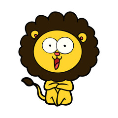 happy cartoon lion