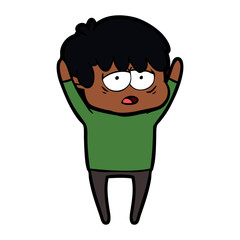 cartoon exhausted boy