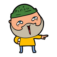 cartoon happy bearded man
