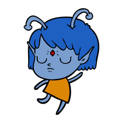 cartoon alien girl