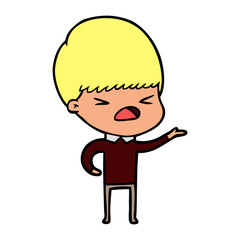 cartoon stressed man