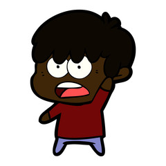 worried cartoon boy