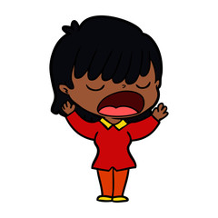 cartoon woman talking loudly