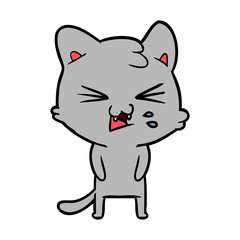 cartoon cat hissing