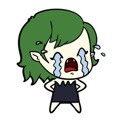 Obraz premium cartoon crying vampire girl
