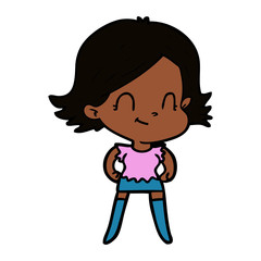 Fototapeta premium cartoon friendly girl