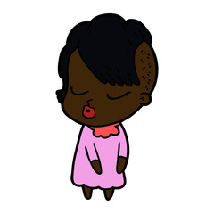 cartoon pretty hipster girl