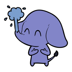 cute cartoon elephant spouting water