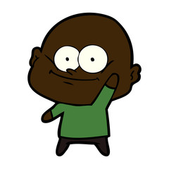cartoon bald man staring