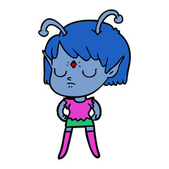 cartoon alien girl