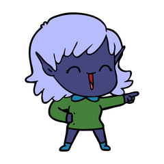 cartoon elf girl
