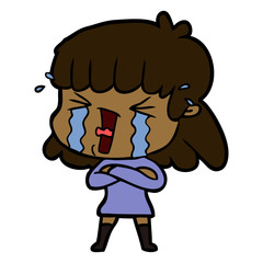 cartoon woman in tears