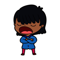 cartoon woman talking loudly