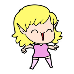 Obraz premium cartoon elf girl