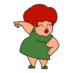 cartoon woman making hand gesture