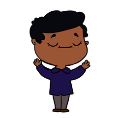 cartoon peaceful man