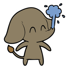 cute cartoon elephant spouting water