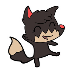 happy cartoon fox