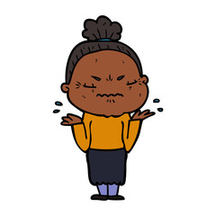 cartoon annoyed old lady