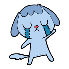 cute cartoon dog crying